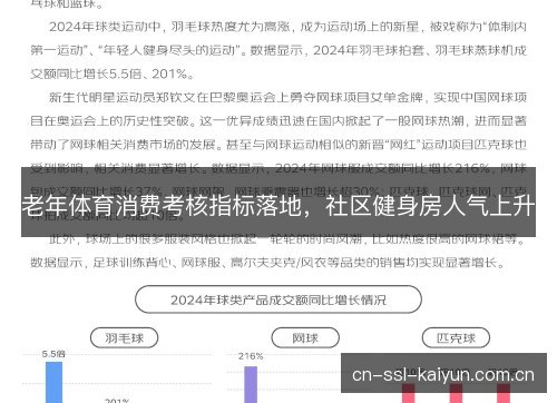 老年体育消费考核指标落地，社区健身房人气上升